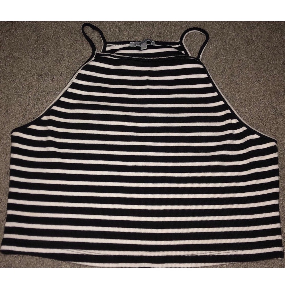 Striped Black and White crop top